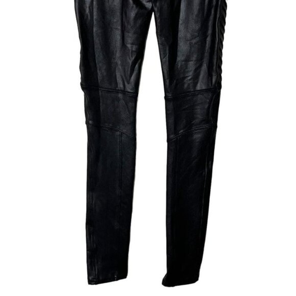 SPANX Faux Leather Moto Leggings Black Women’s Size Small Sculpted Fit - Picture 7 of 12